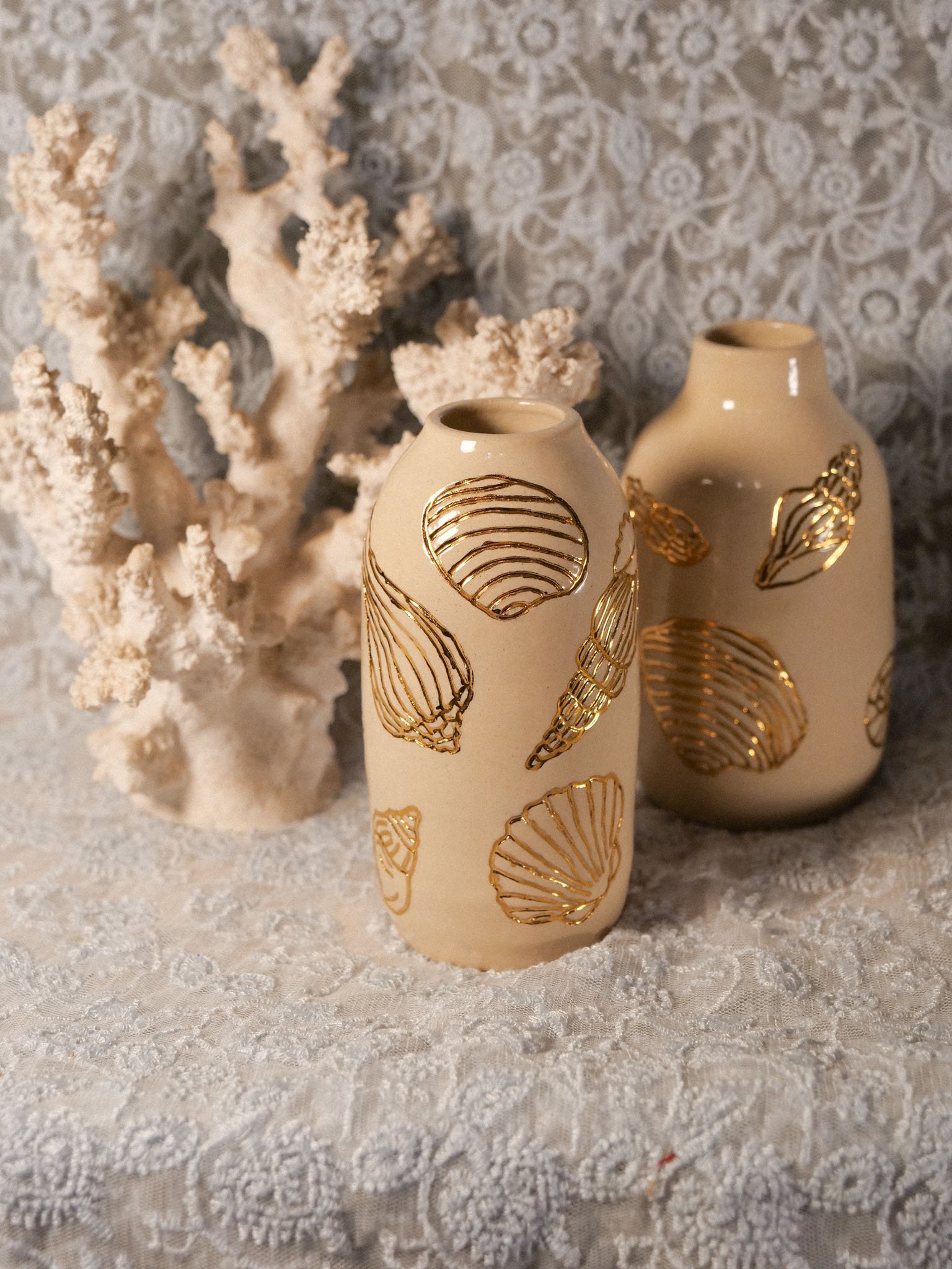 Petit vase golden shell